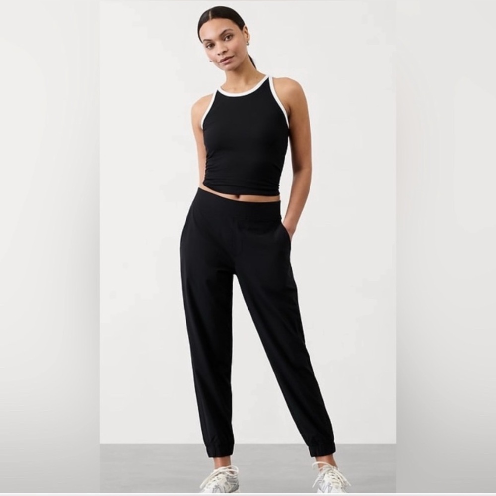 ATHLETA BROOKLYN JOGGERS LINED WOMEN’S SZ 6 BLACK NWOT TEXTURED ZIPPER POCKETS - Picture 5 of 9